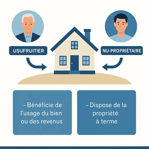 Schéma nue-propriété et usufruit